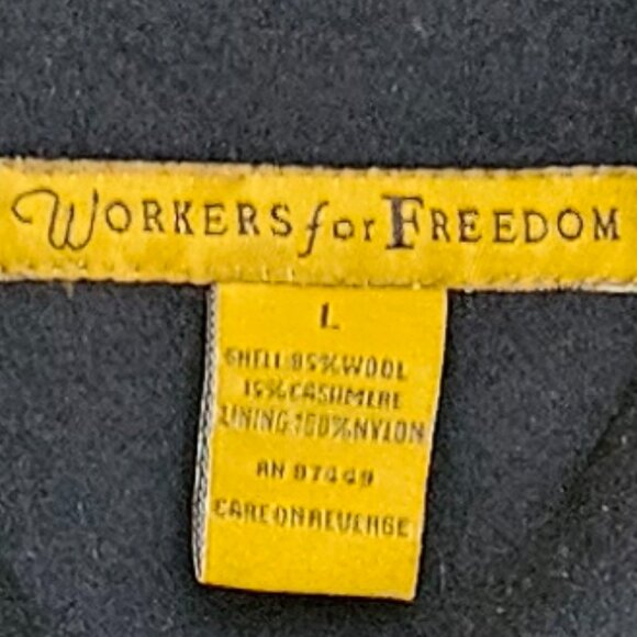 DONATED: Workers for Freedom Black Mens Short Coat (Wool/Cashmere Blend) - Large - Picture 14 of 16